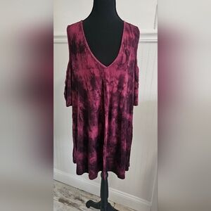 Torrid Women's Tie-Dye V-Neck Open Shoulder Top 4X